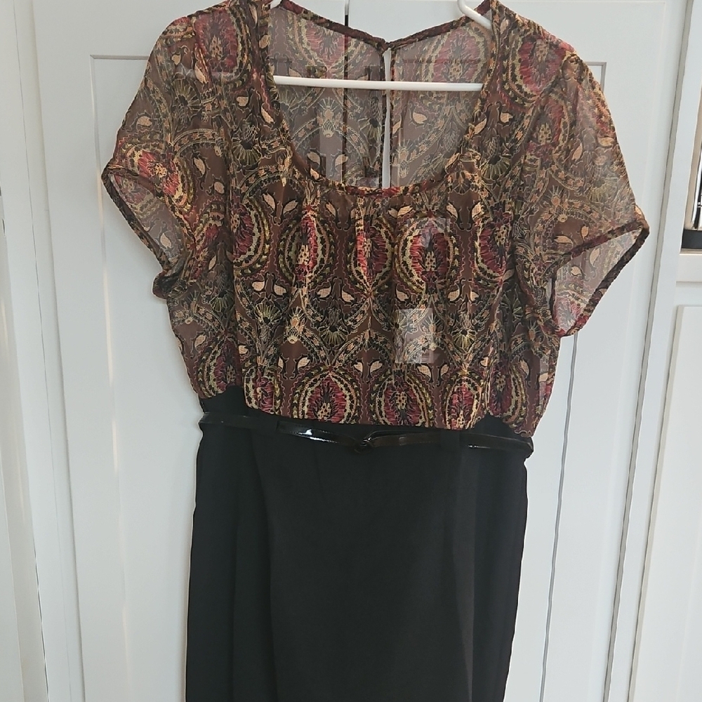 Sheer Patterned Dress New With Tags